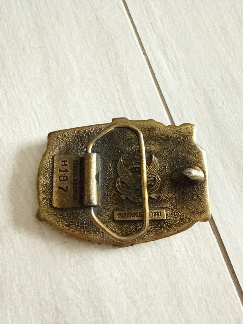Rocky Mountain High Colorado H187 Brass Belt Buckle Great American Buckle 1981